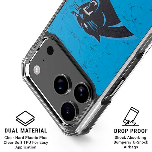 NFL Carolina Panthers Distressed Alternate iPhone 17 Pro Clear Case