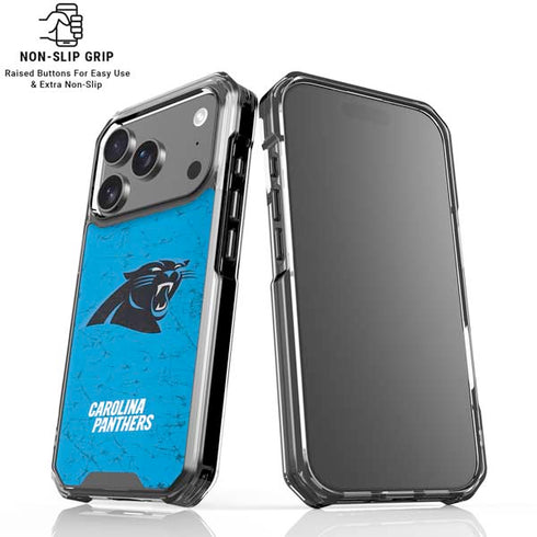 NFL Carolina Panthers Distressed Alternate iPhone 17 Pro Clear Case