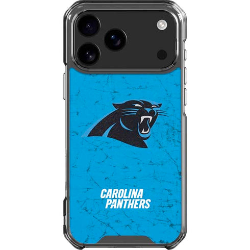 NFL Carolina Panthers Distressed Alternate iPhone 17 Pro Max Clear Case