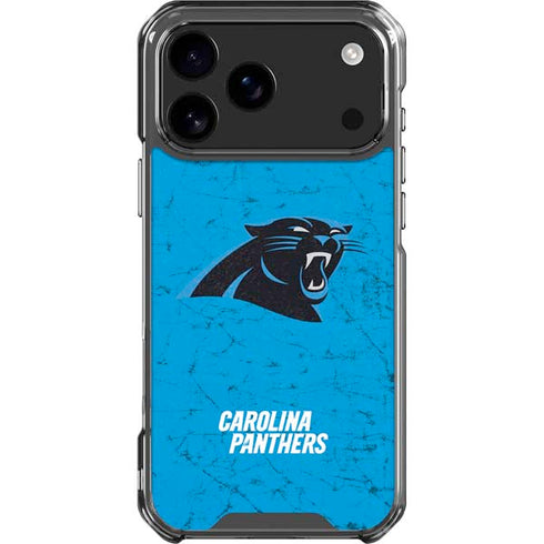NFL Carolina Panthers Distressed Alternate iPhone 18 Pro Max Clear Case