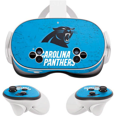 NFL Carolina Panthers Distressed Alternate Meta Quest 3S Skin