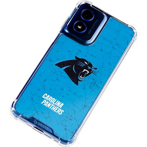 NFL Carolina Panthers Distressed Alternate Moto G 5G (2024) Clear Case