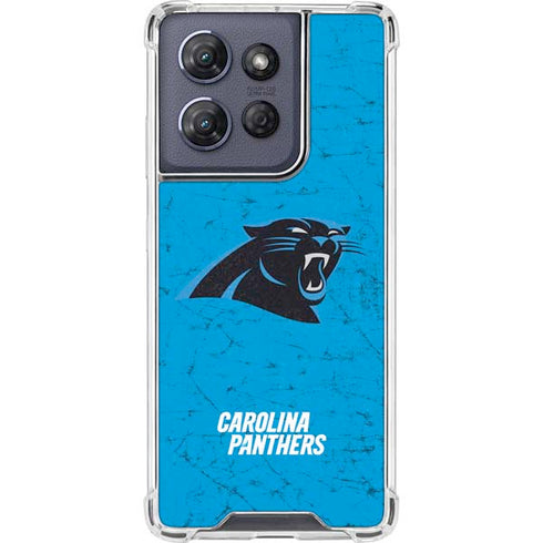 NFL Carolina Panthers Distressed Alternate Moto G Play 5G (2025) Clear Case