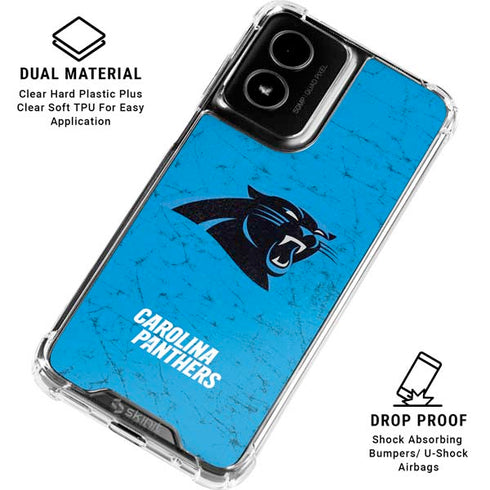 NFL Carolina Panthers Distressed Alternate Moto G Power 5G (2024) Clear Case