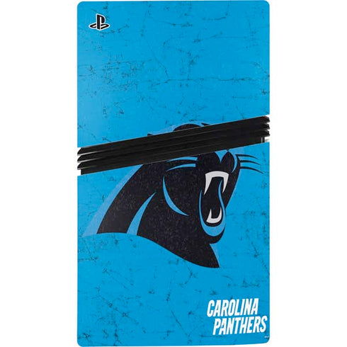 NFL Carolina Panthers Distressed Alternate PS5 Pro Console Skin