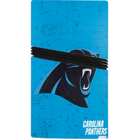 NFL Carolina Panthers Distressed Alternate PS5 Pro Console Skin
