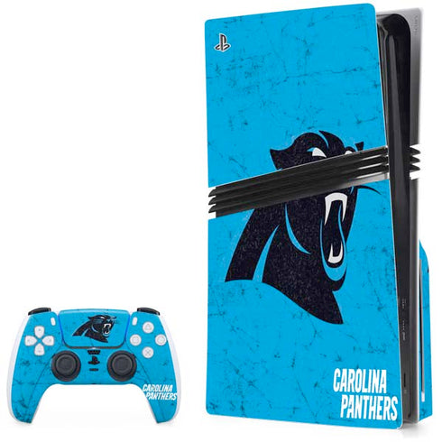 NFL Carolina Panthers Distressed Alternate PlayStation PS5 Skins