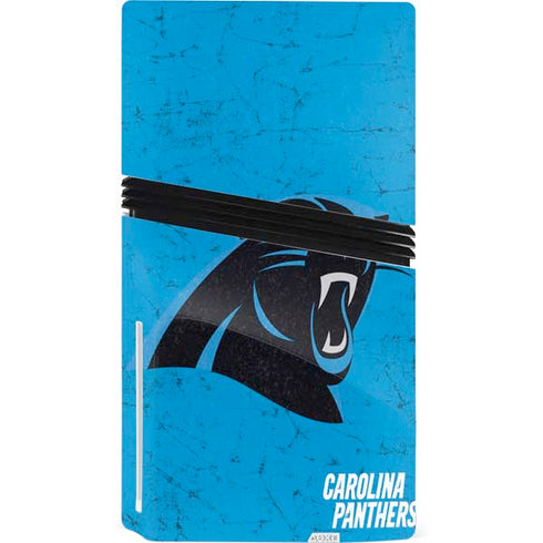 NFL Carolina Panthers Distressed Alternate PS5 Pro Disk Console Skin
