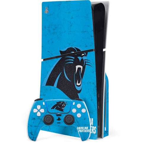 NFL Carolina Panthers Distressed Alternate PlayStation PS5 Skins