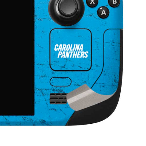 NFL Carolina Panthers Distressed Alternate Steam Deck Handheld Gaming Computer OLED Skin