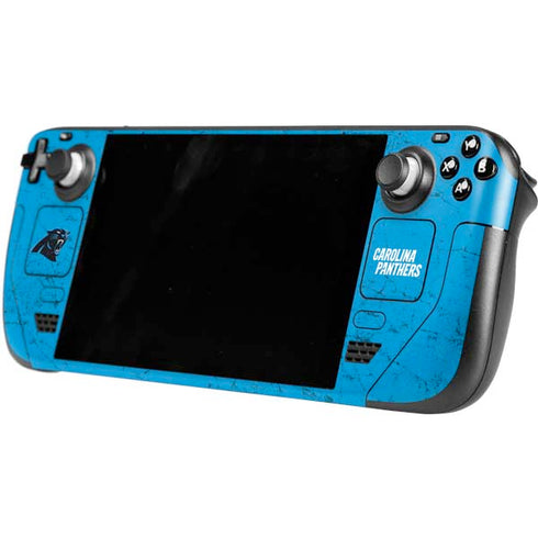 NFL Carolina Panthers Distressed Alternate Steam Deck Handheld Gaming Computer Skin