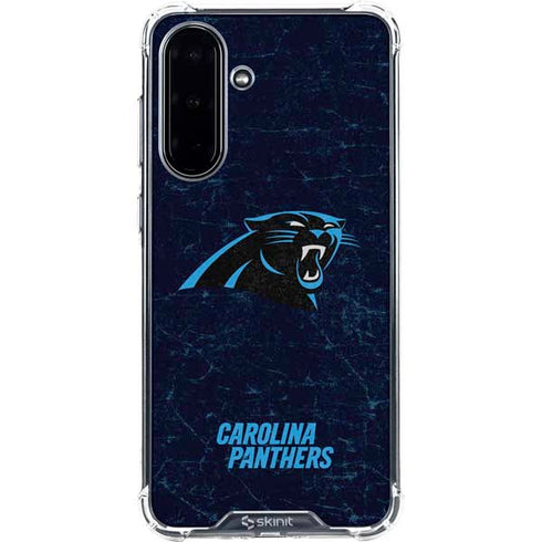 NFL Carolina Panthers Distressed Galaxy A36 5G Clear Case