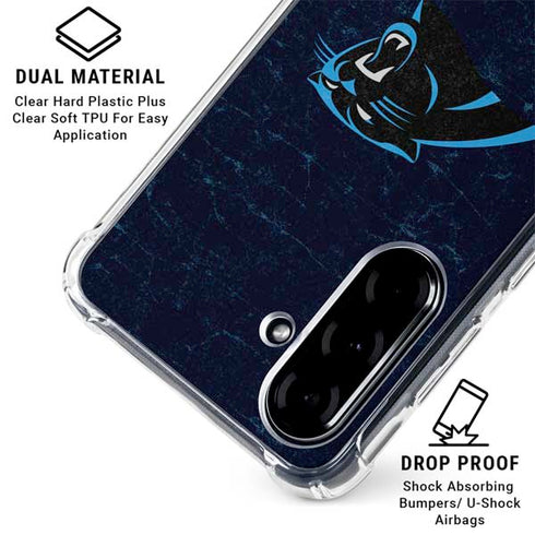 NFL Carolina Panthers Distressed Galaxy A36 5G Clear Case