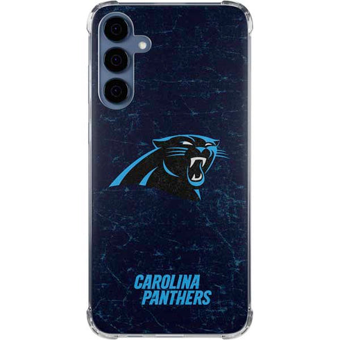 NFL Carolina Panthers Distressed Galaxy A55 5G Clear Case