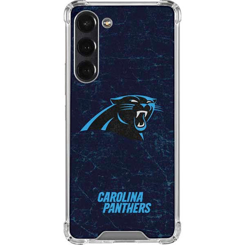 NFL Carolina Panthers Distressed Galaxy S24 FE Clear Case