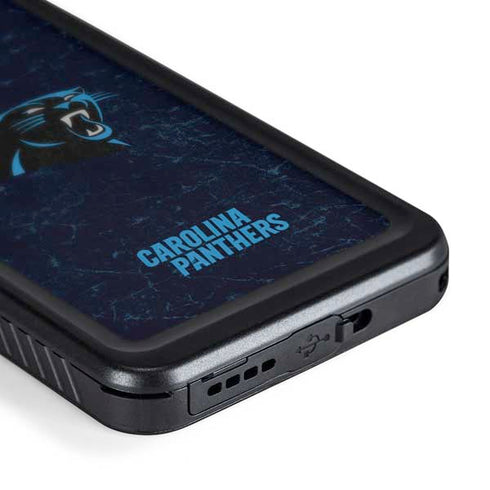 NFL Carolina Panthers Distressed Galaxy S24 Plus Waterproof Case