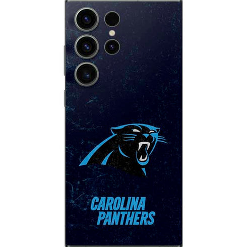 NFL Carolina Panthers Distressed Galaxy S25 Ultra Skin