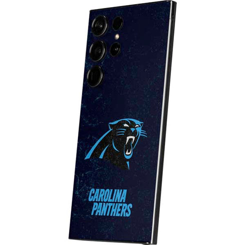 NFL Carolina Panthers Distressed Galaxy S25 Ultra Skin