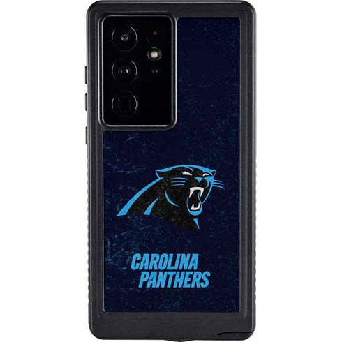 NFL Carolina Panthers Distressed Galaxy S24 Ultra Waterproof Case