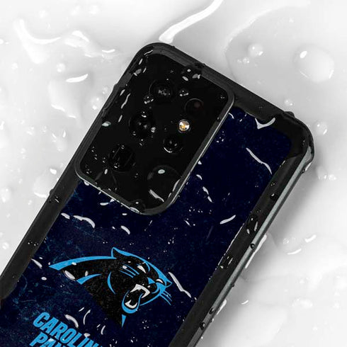 NFL Carolina Panthers Distressed Galaxy S24 Ultra Waterproof Case