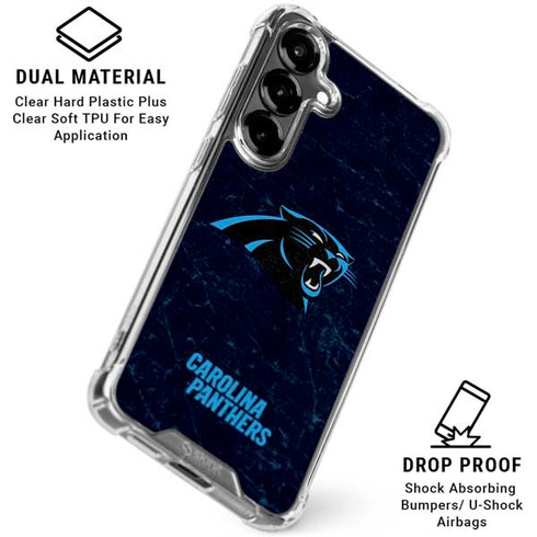 NFL Carolina Panthers Distressed Galaxy S26 Plus Clear Case