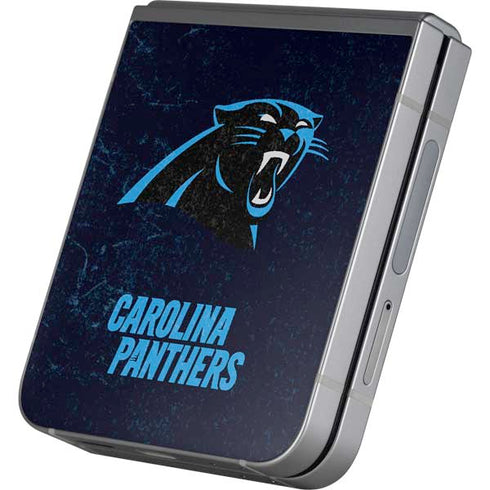 NFL Carolina Panthers Distressed Galaxy Z Flip6 Skin