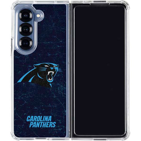NFL Carolina Panthers Distressed Galaxy Z Fold6 Clear Case