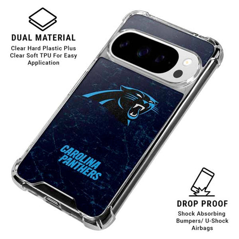 NFL Carolina Panthers Distressed Google Pixel 10 Pro XL Clear Case