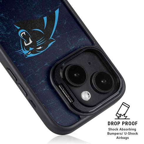 NFL Carolina Panthers Distressed iPhone 14 Plus Kickstand Case