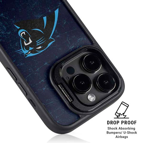 NFL Carolina Panthers Distressed iPhone 14 Pro Max Kickstand Case