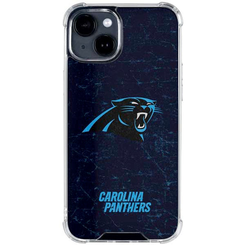 NFL Carolina Panthers Distressed iPhone 15 Clear Case