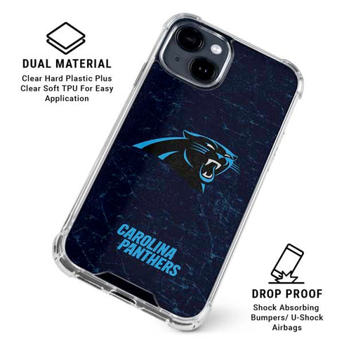 NFL Carolina Panthers Distressed iPhone 15 Clear Case