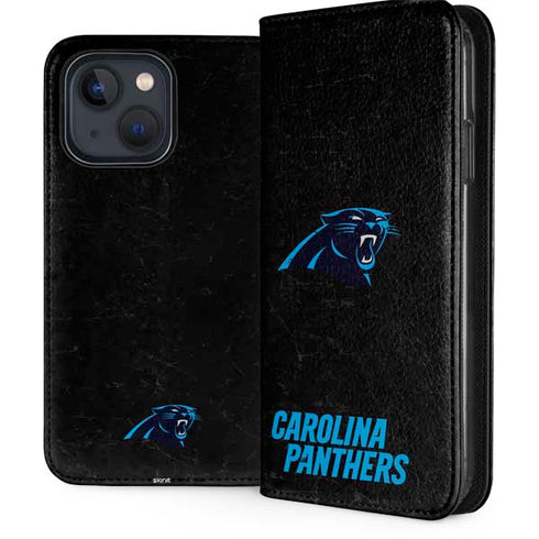 NFL Carolina Panthers Distressed iPhone 15 Folio Case