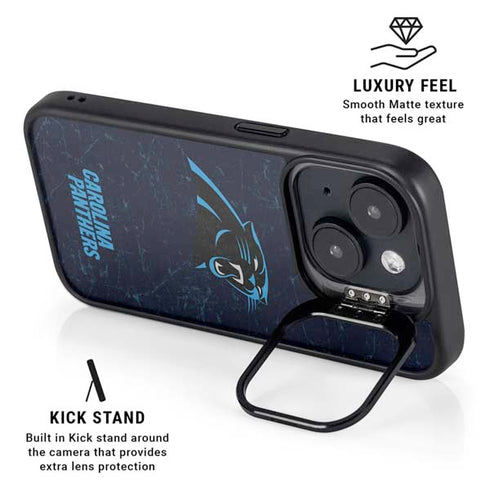 NFL Carolina Panthers Distressed iPhone 15 Plus Kickstand Case