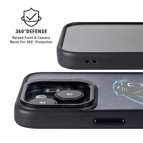 NFL Carolina Panthers Distressed iPhone 15 Plus Kickstand Case
