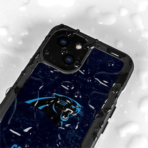 NFL Carolina Panthers Distressed iPhone 15 Plus Waterproof Case