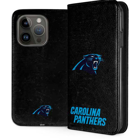 NFL Carolina Panthers Distressed iPhone 15 Pro Folio Case