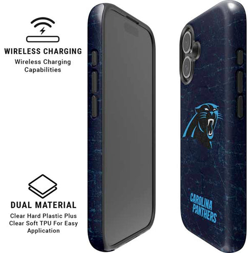 NFL Carolina Panthers Distressed iPhone 16 Magsafe Impact Case