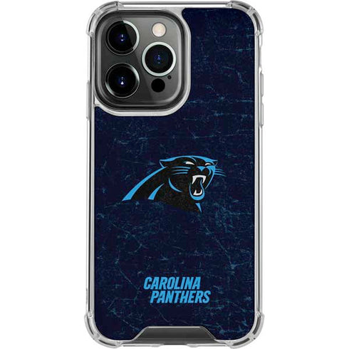 NFL Carolina Panthers Distressed iPhone 16 Pro Clear Case