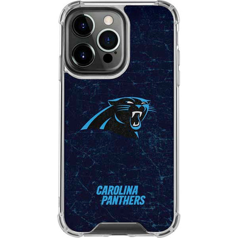 NFL Carolina Panthers Distressed iPhone 16 Pro Max Clear Case