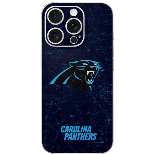 NFL Carolina Panthers Distressed iPhone 16 Pro Skin