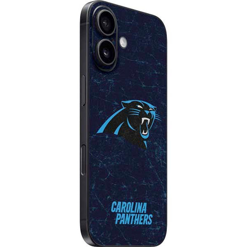 NFL Carolina Panthers Distressed iPhone 16 Skin