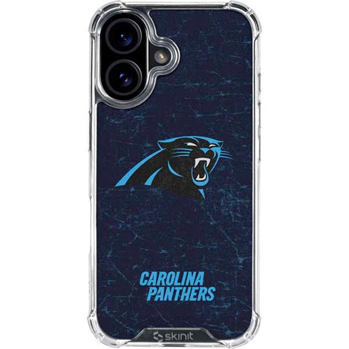 NFL Carolina Panthers Distressed iPhone 17 Clear Case