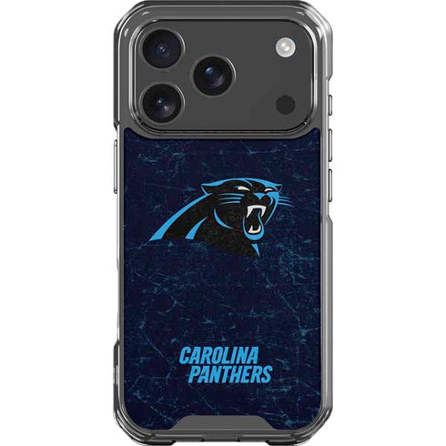 NFL Carolina Panthers Distressed iPhone 18 Pro Clear Case
