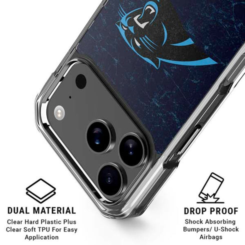 NFL Carolina Panthers Distressed iPhone 18 Pro Clear Case