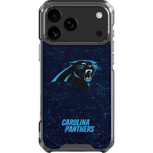 NFL Carolina Panthers Distressed iPhone 18 Pro Max Clear Case