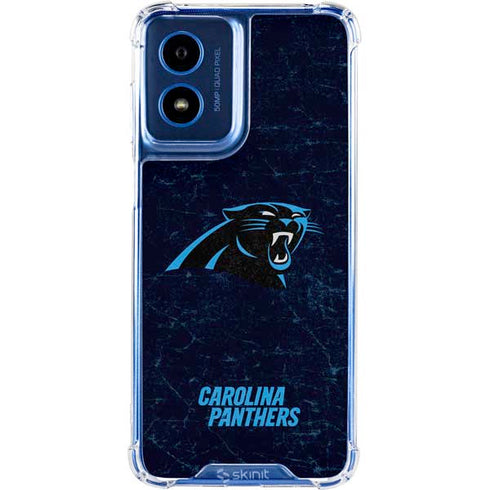 NFL Carolina Panthers Distressed Moto G 5G (2024) Clear Case