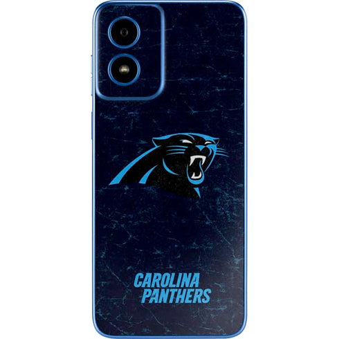 NFL Carolina Panthers Distressed Moto G Play 4G (2024) Skin