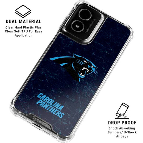 NFL Carolina Panthers Distressed Moto G Power 5G (2024) Clear Case