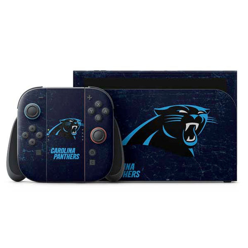 NFL Carolina Panthers Distressed Nintendo Skins